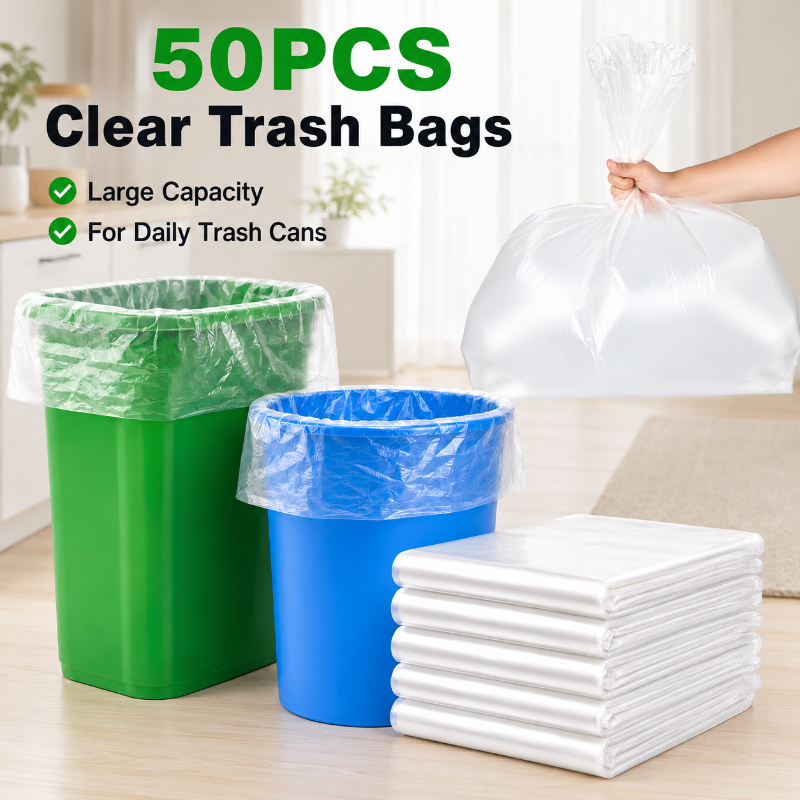 Commercial Kitchen Bin - 50 Sacos de Lixo Transparentes de