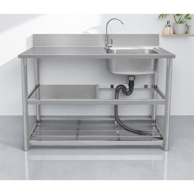 Commercial Kitchen Worktops - Pia independente de aço inoxidável com
