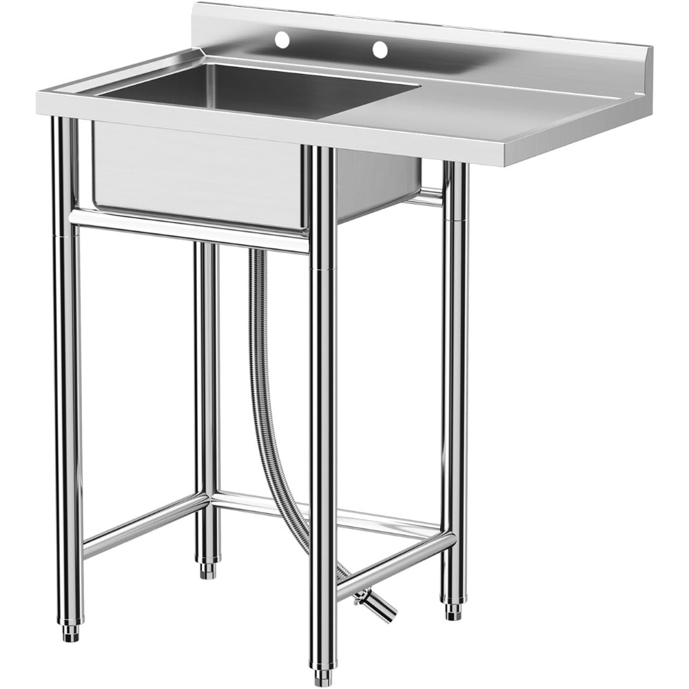 Commercial Kitchen Worktops - Pia de aço inoxidável, 36x21x40 em